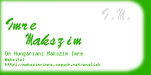 imre makszim business card